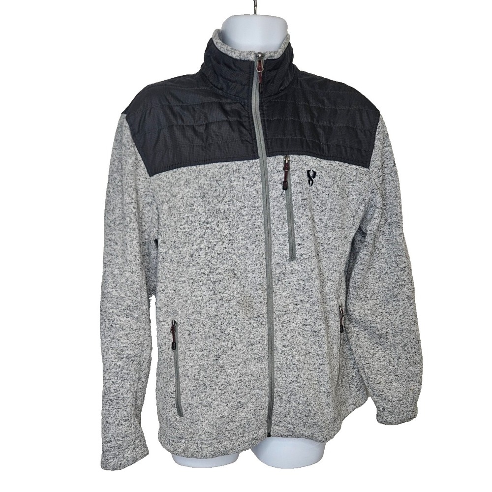 Stoic Mens L Gray‎ Fleece Zip Jacket Outdoor Hiking Casual Lightweight Gorpcore